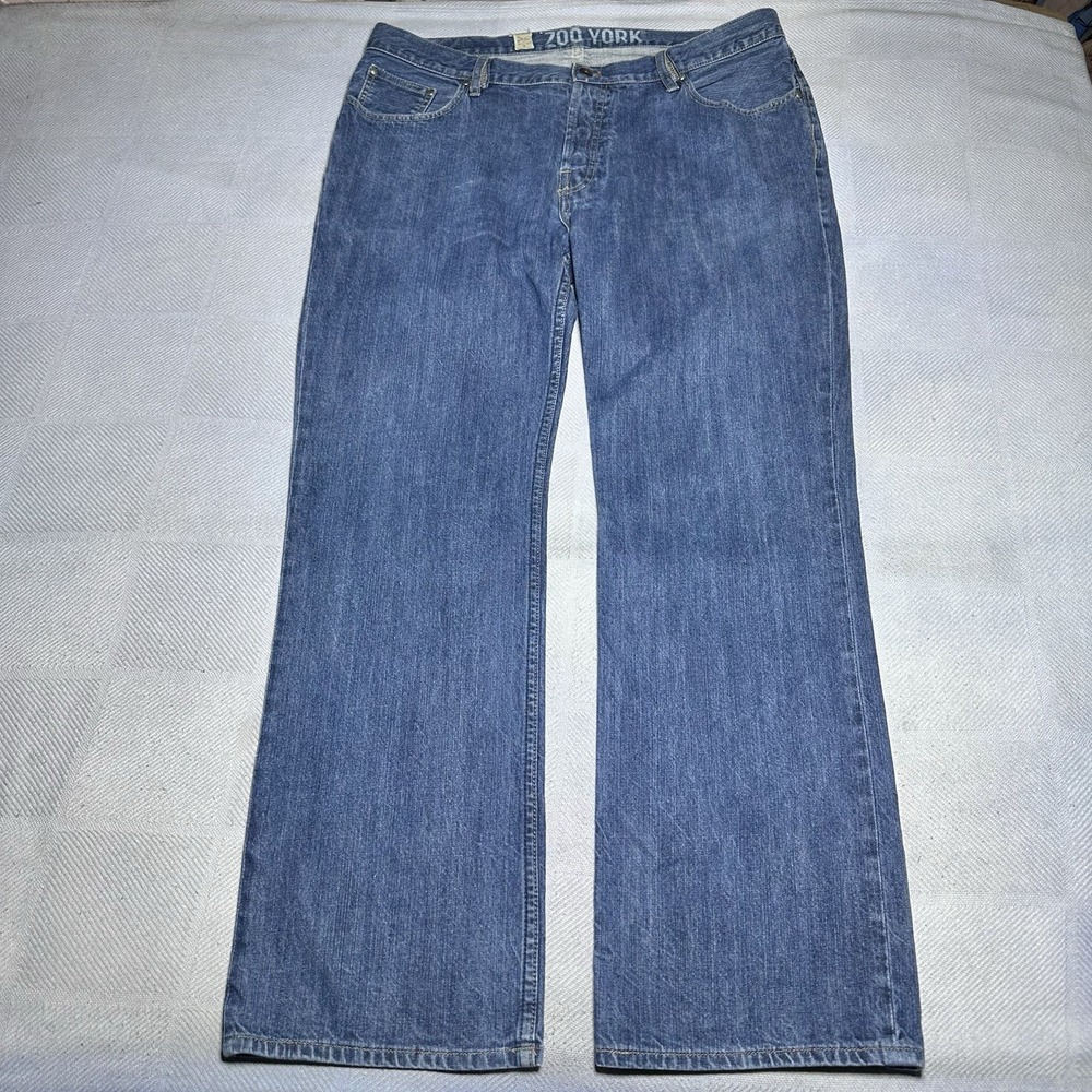 Vintage Y2K Zoo York Bootcut Jeans 38x32 Skull Crossbones Baggy Wide Leg‎ Skater